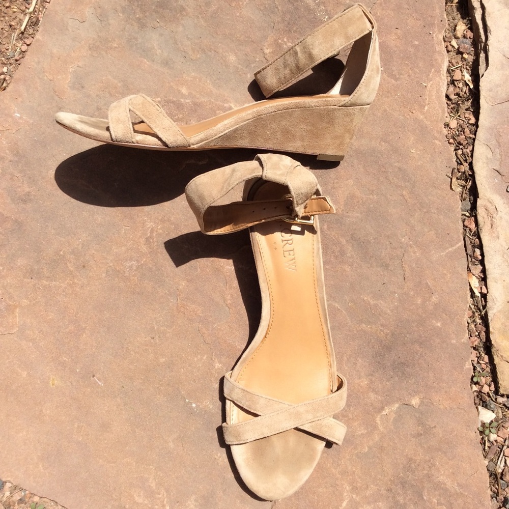 J Crew Tan Suede Sandals